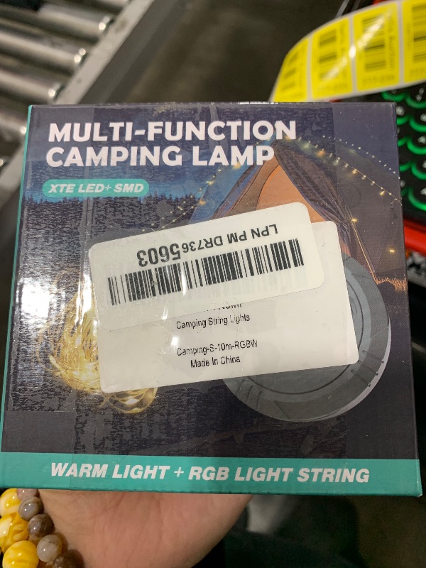 Photo 1 of Camping String Lights Outdoor, 32.8ft Multi-Functional RGBW LED Camp Lights with 8 Modes, Waterproof IP44 Rechargeable Portable Hanging Lamps for Hiking Tenting Patio Party Christmas Decorations