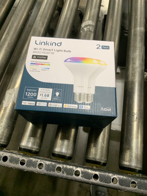 Photo 1 of Linkind Matter Smart Light Bulb,1200LM BR30 Smart Flood Light Bulbs Work with Alexa, Apple Home, Google Home, RGBTW Recessed Color Changing Bulbs E26, 2.4GHz Only WiFi Light Bulbs LED, 2Pack
