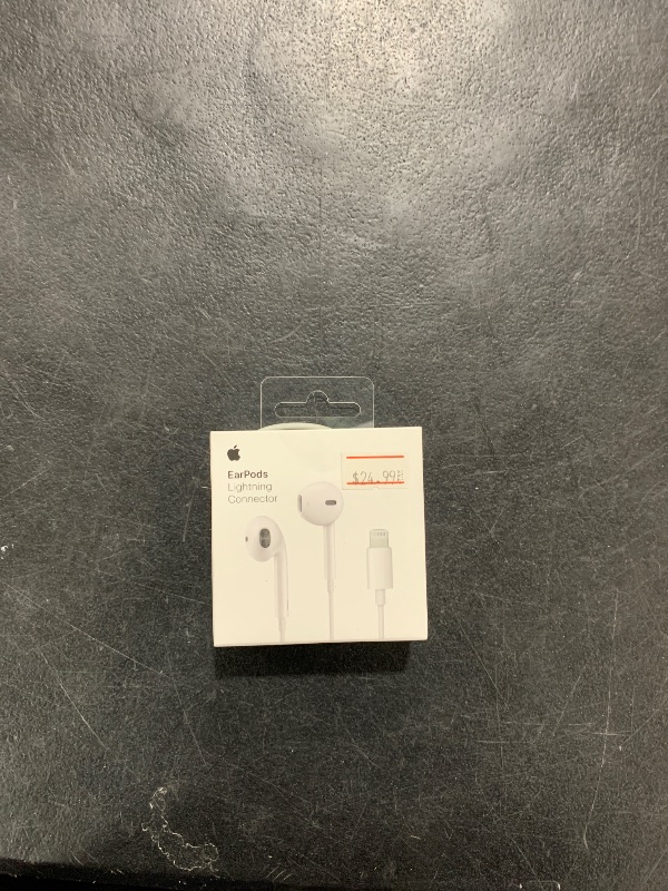Photo 1 of Apple EarPods Headphones with Lightning Connector, Wired Ear Buds for iPhone with Built-in Remote to Control Music, Phone Calls, and Volume
