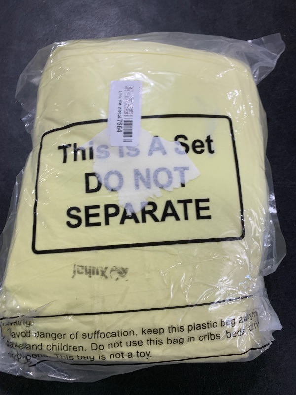 View 2 of Xuhal 40 Pack Disposable Isolation Gowns PPE Gowns Disposable Bulk Fully Closed Double Tie Back Elastic Cuffs for Home Isolation, Labs, Dental, Beauty Agencies, Tattoo Practices, Unisex (Yellow)