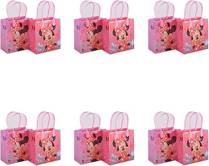 Photo 1 of 12pc Disney Minnie Mouse Party Loot Bags Birthday Goody Fun Gift Bag Great for Birthday Party