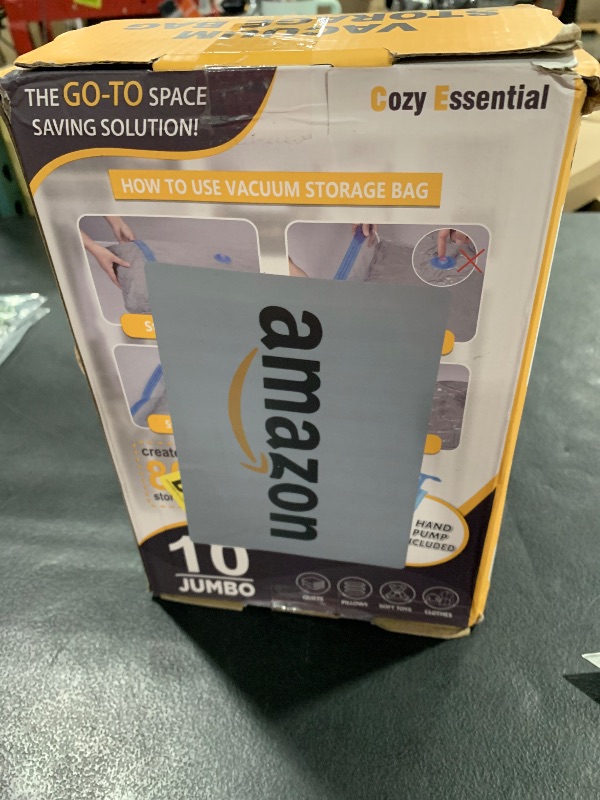 Photo 1 of 10 Jumbo Vacuum Storage Bags, Space Saver Bags Compression Storage Bags for Comforters and Blankets, Vacuum Sealer Bags for Clothes Storage, Hand Pump Included