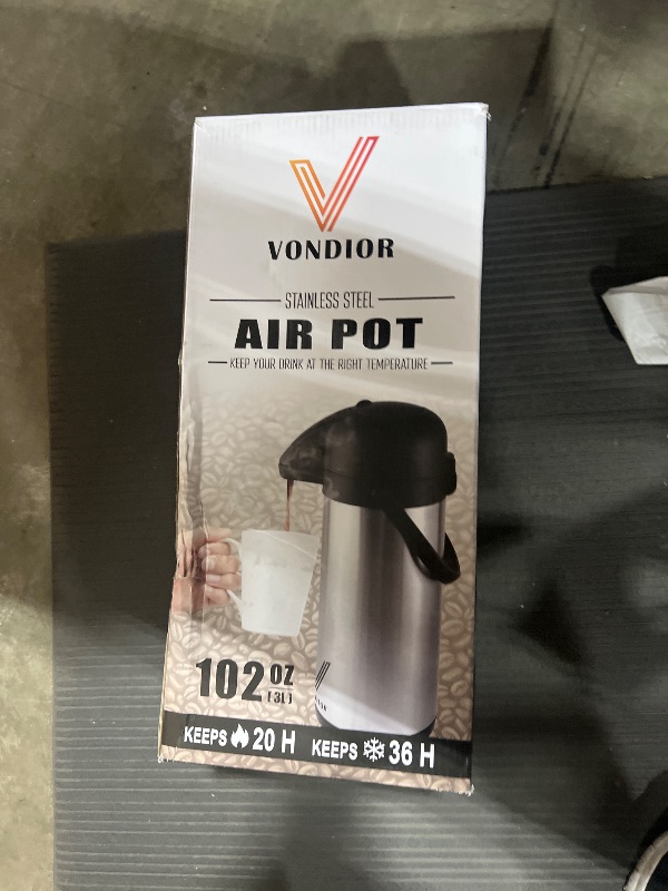 Photo 1 of Coffee Carafe for Keeping Hot - 102oz/3L Airpot Coffee Dispenser with Pump - Insulated Stainless Steel Hot Beverage Dispenser for Parties - Thermos for Hot Drinks Water Tea Chocolate