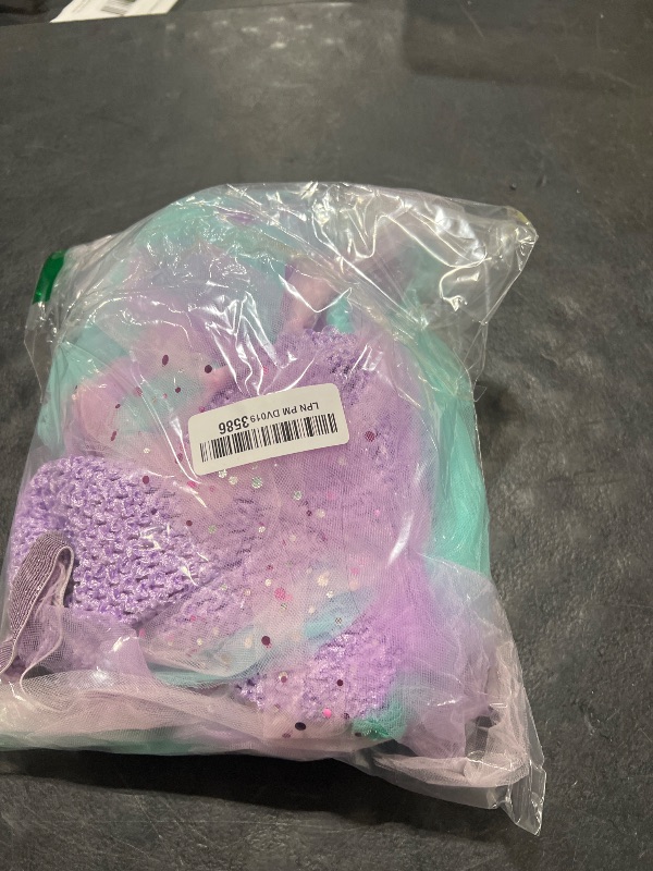 Photo 1 of Tutu Dreams Handmade 2pcs Mermaid Outfit for Girls Princess Tutu Dress with Crown Birthday Holiday Clothes Pink-Light Purple