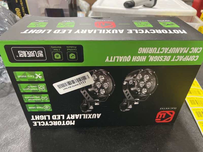 Photo 1 of Kewig 4.5 Inch Motorcycle Auxiliary LED Fog Light 90W Amber White Driving Spotlight Kit With Mount Brackets Wire Harness Waterproof Offroad Fit for Motorcycle Jeep Car Truck