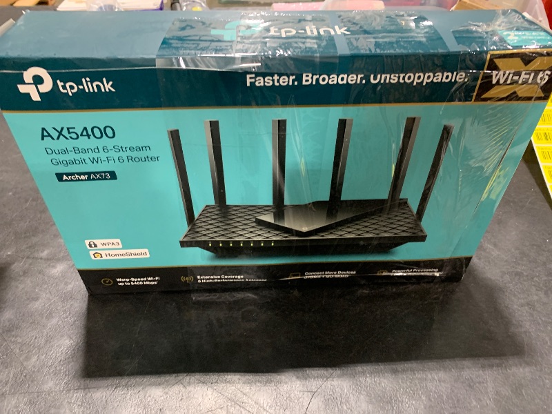 Photo 1 of TP-Link AX5400 WiFi 6 Router (Archer AX73)- Dual Band Gigabit Wireless Internet Router, High-Speed ax Router for Streaming, Long Range Coverage