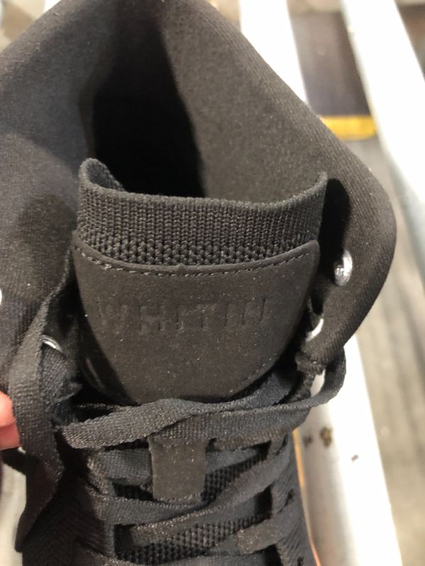 Photo 1 of ***SIZE 44,  MEN 11***  WHITIN Men's High Top Barefoot Shoes Wide Toe Box Minimalist Zero Drop Sole Sneaker Ankle Boots Width Tennis Minimus Gym Training Black Gum