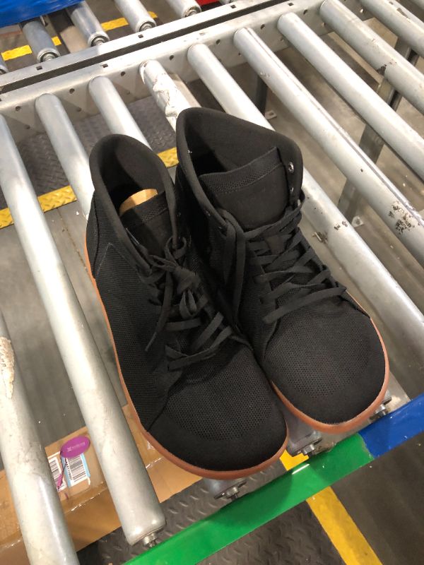 Photo 1 of ***SIZE 44,  MEN 11***  WHITIN Men's High Top Barefoot Shoes Wide Toe Box Minimalist Zero Drop Sole Sneaker Ankle Boots Width Tennis Minimus Gym Training Black Gum