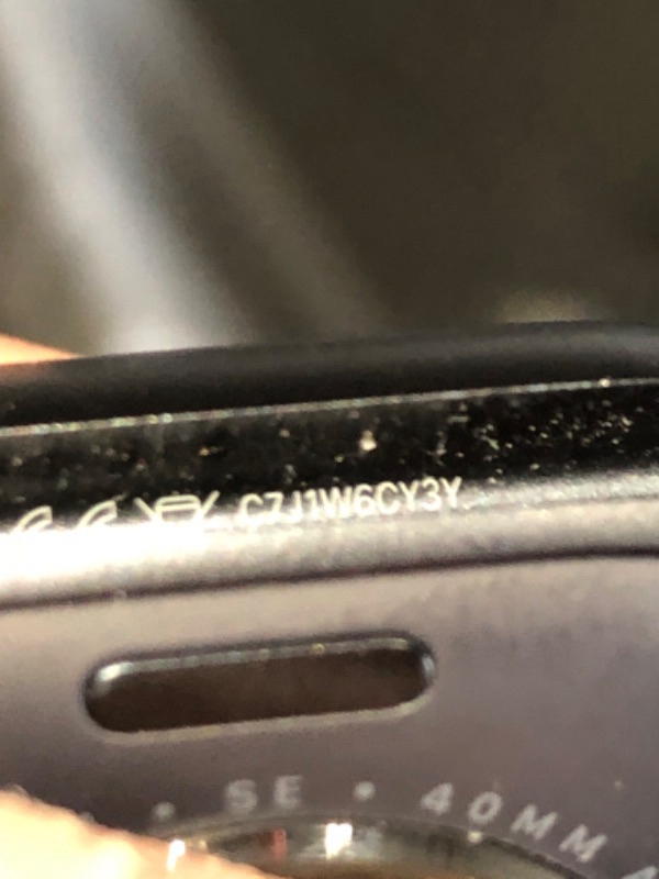Photo 1 of Apple Watch SE (2nd Gen) [GPS 40mm] Smartwatch with Midnight Aluminum Case with Midnight Sport Band S/M. Fitness and Sleep Trackers, Crash Detection, Heart Rate Monitor, Retina Display [WATCH ONLY,  MISSING CHARGER AND WATCH BAND]
