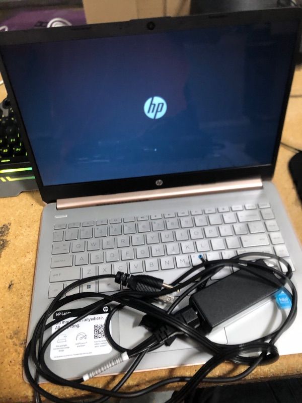 Photo 1 of HP 14 Laptop, Intel Celeron N4020, 4 GB RAM, 64 GB Storage, 14-inch HD Touchscreen, Windows 11 Home, Thin & Portable, 4K Graphics, One Year of Microsoft 365 (14-dq0070nr, 2021, Pale Rose Gold)