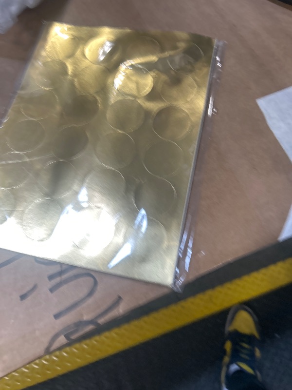 Photo 1 of 1 5/8" Round Gold Foil Labels for Laser Printers - 10 Sheets / 240 Labels