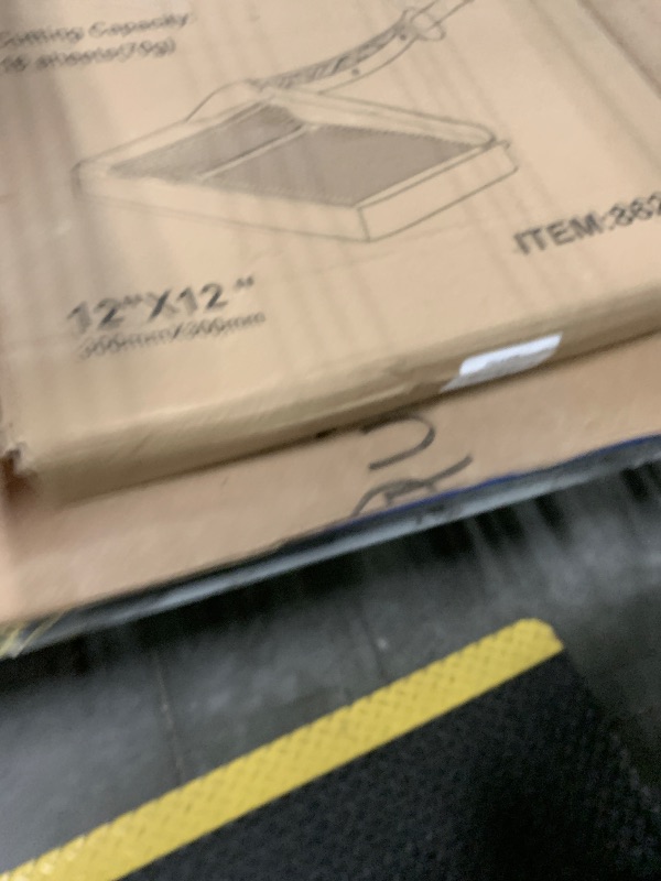 Photo 1 of Paper Cutter, Paper Slicer with Safety Guard and Blade Lock, 12" Cut Length Guillotine Paper Cutter with 16 Sheet Capacity, Paper Cutters and Trimmers for Cardstock Cardboard (Pink)