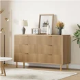 Photo 1 of 6 Drawer Dresser for Bedroom,Modern Wood Dresser Drawers Wood Organizer with Metal Handle for Entryway Living Room
