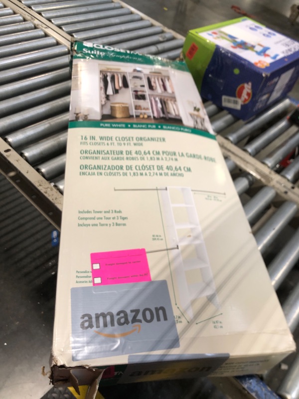 Photo 1 of ***missing hardware***
ClosetMaid SuiteSymphony Wood Closet Organizer Starter Kit with Tower and 3 Hang Rods, Shelves, Adjustable, Fits Spaces 4 – 9 ft. Wide, Engineered Wood, Pure White, 16"