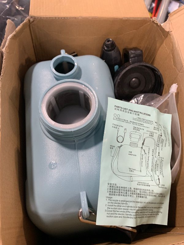 Photo 1 of 2 Gallon Electric Garden Sprayer, Upgrade Battery Powered Sprayer with 3 Mist Nozzles, Rechargeable Handle, Retractable Wand, Sprayer with Adjustable Shoulder Strap for Lawn,Garden,Cleaning, Blue
