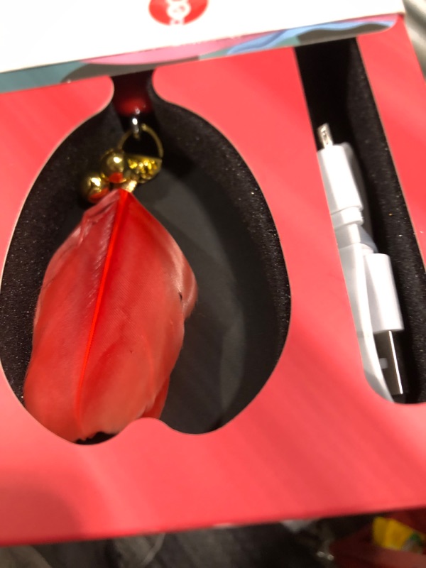 Photo 1 of Duasdne Interactive Cat Toys The Kitifish Rechargeable Automatic Cat Toy with Feather and Bell for Indoor Cats Fast Rolling on Thin Carpet, Motion Activate Cat Toys. 
