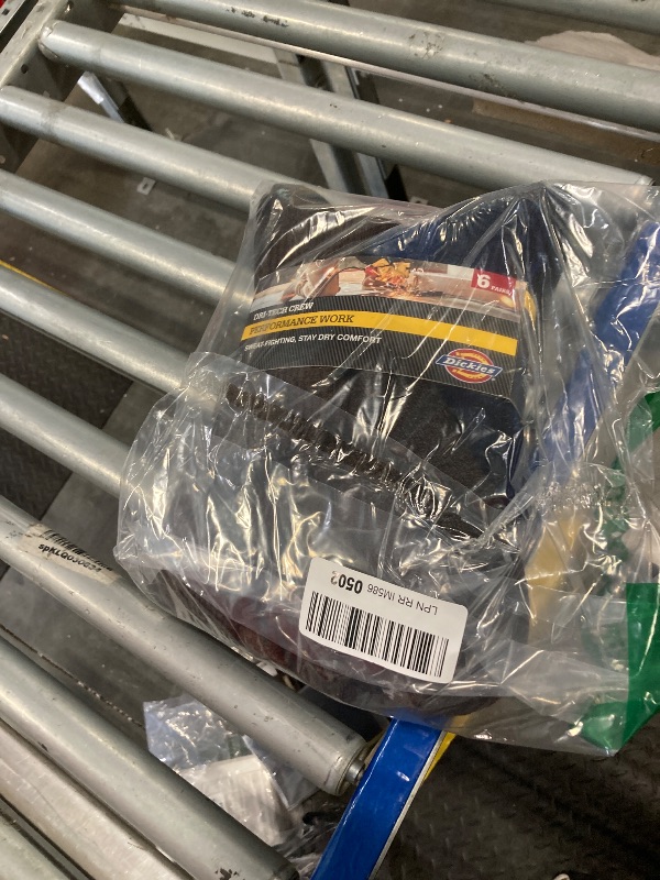 Photo 1 of Dickies Men's Big & Tall Dri-Tech Essential Moisture Control Crew Socks, Available in M-XXL (6, 12, Grey/Blue/Brown (6 Pairs), X-Large