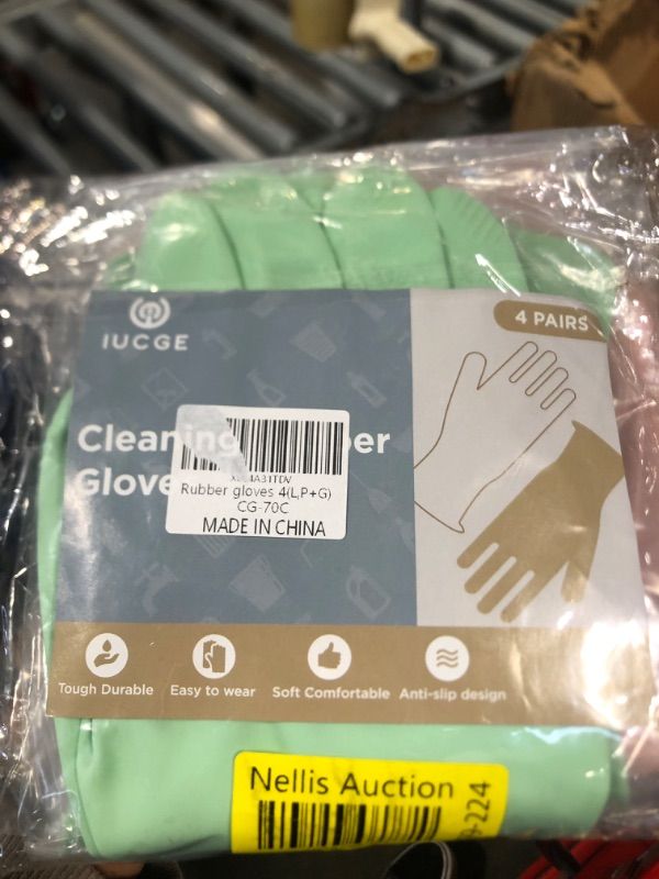 Photo 1 of 4 Pairs Dishwashing Cleaning Gloves, Household Rubber Gloves, Non-Slip Waterproof, Extra-Long Cuff & Anti-Slip Design for Kitchen, Bathroom, Gardening and Other Home Cleaning Use(S)