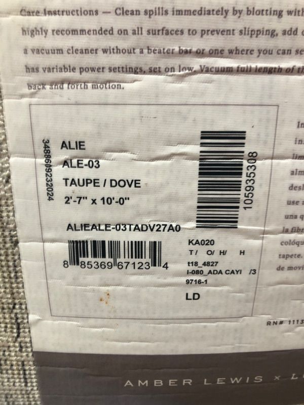 Photo 1 of Amber Lewis X Loloi Alie Ale-03 2'7" X 10' Runner Area Rug - Taupe, Gray
