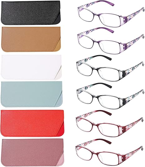 Photo 1 of 6 pairs Reading Glasses, Women Fashion and elegant anti-blue light HD resin old Reading Glasses