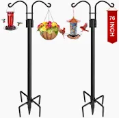 Photo 1 of 2PCS Double Shepherds Hooks for Outdoor, 33” Heavy Duty Adjustable Height Hooks Two Sided Garden Pole for Hanging Bird Feeder, Plant Baskets, Lanterns, Plant Hanger Stands with 3 Strong Base Prongs