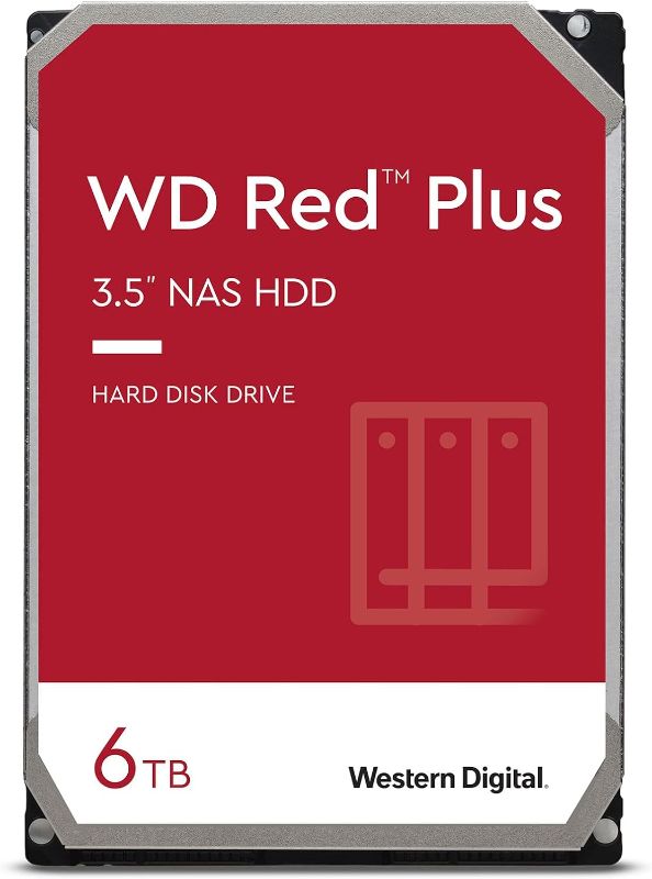 Photo 1 of ***unable change price, item price is $168.99*** Western Digital 6TB WD Red Plus NAS Internal Hard Drive HDD - 5400 RPM, SATA 6 Gb/s, CMR, 64 MB Cache, 3.5" - WD60EFRX
