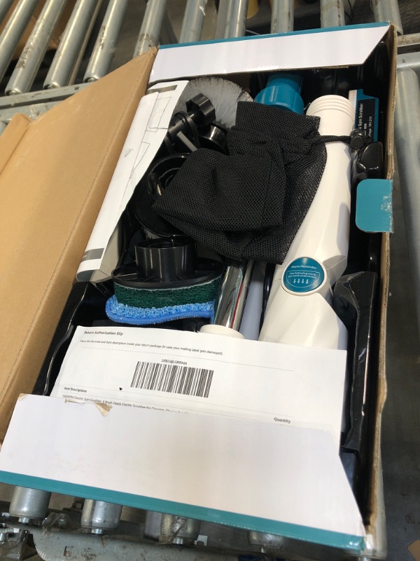 Photo 1 of 1500RPM Electric Spin Scrubber, 8 Brush Heads Electric Scrubber for Cleaning, Shower Scrubber with Long Handle and Two Battery, High Power Scrubber with Display for Bathroom/Tub/Floor