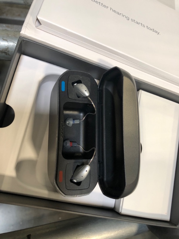 Photo 1 of Jabra Enhance Select 300 OTC Hearing Aids, Audiology Team Care Included, Bluetooth Streaming for Calls, Music, Media for iOS & Android, Nearly Invisible & Comfortable, Noise Reduction - Silver