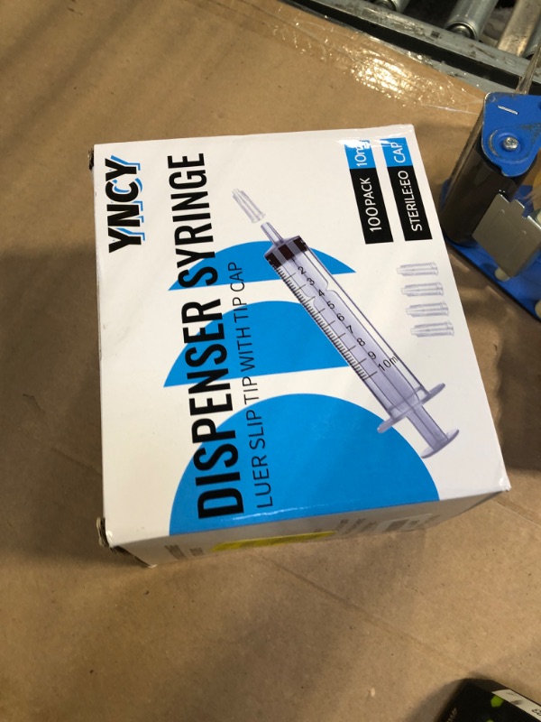 Photo 1 of 100 Pack 10ml Syringes with Cap, Luer Slip Tip, 10cc syringe Whole Pack Bulk Sterile Sealed, No Needle