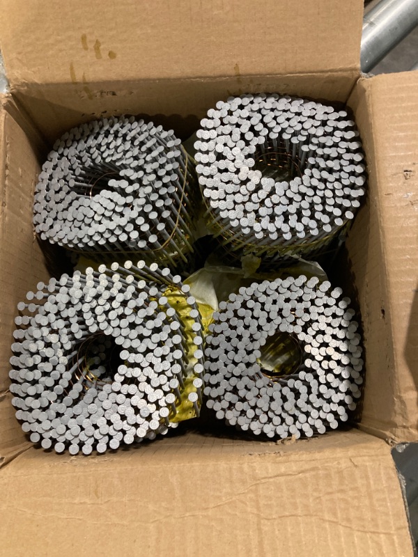 Photo 1 of Siding Nails 2-Inch x .092-Inch 15-Degree Collated Wire Coil Full RoundHead Ring Shank Hot-Dipped Galvanized 3600 Count. Adapted to Gun Type CN57/CN65/CN70.