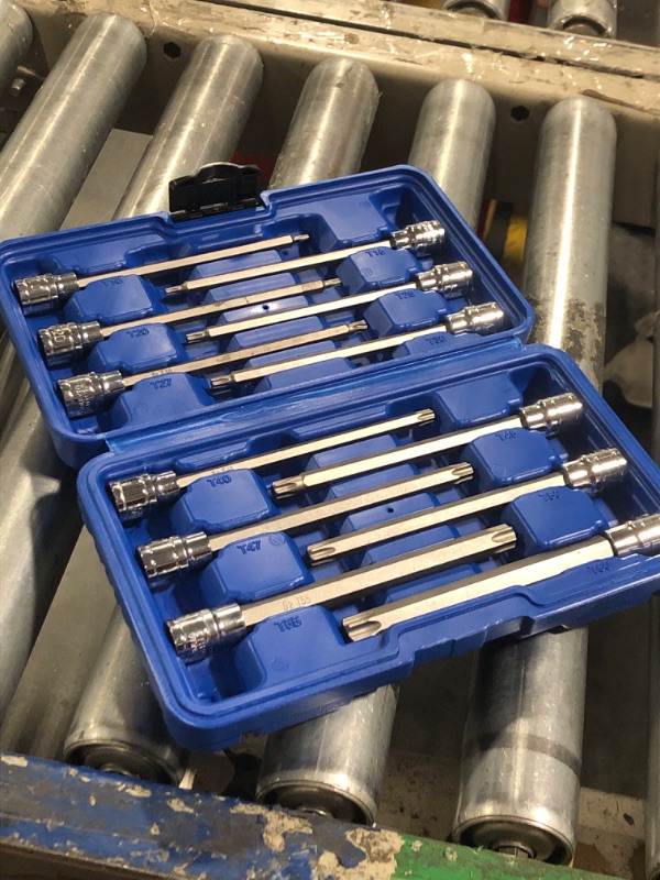 Photo 1 of CASOMAN 3/8"Drive Extra Long Torx Bit Socket Set, 12 Piece Torx Star Bit Set, T10 to T60, Length: 150mm, CR-V&S2 Steel