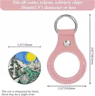 Photo 1 of 4pcs Pink Versatile Genuine Leather Coin Holder Keychain Fits Coin up to 1.5''

