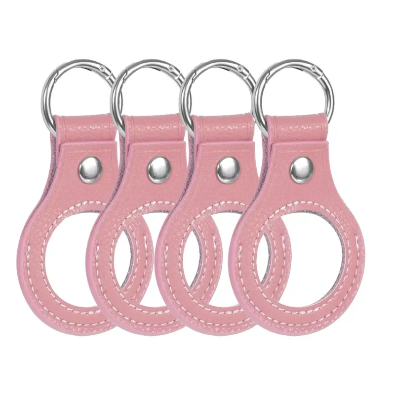 Photo 1 of 4pcs Pink Versatile Genuine Leather Coin Holder Keychain Fits Coin up to 1.5''
