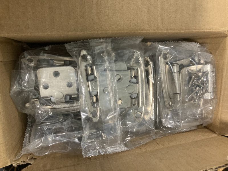 Photo 1 of 50 Pack Cabinet Door Hinges, 1/2 Inch Self Closing Overlay Hinges for Face Frame Kitchen and Bathroom with Easy Installation, Satin Nickel?25 Pairs