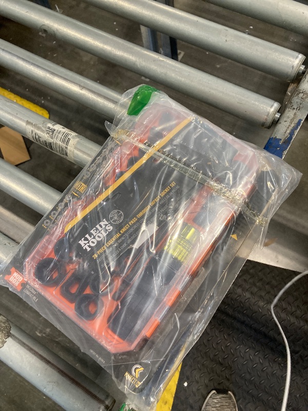 Photo 1 of Klein Tools 65400KNECT KNECT Essential Pass Through Impact Socket Set, SAE and Metric, 90-Tooth Ratchet, MODbox Case, 3/8-Inch Drive, 28-Piece