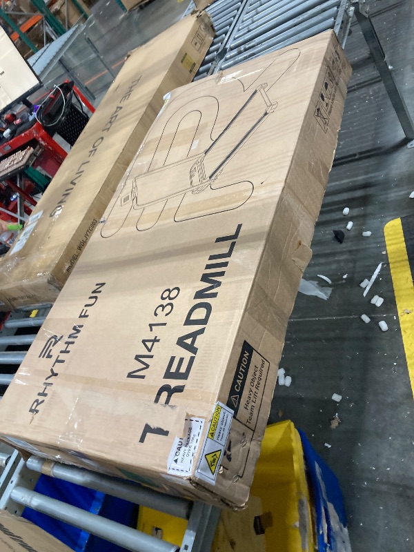 Photo 1 of RHYTHM FUN Incline Foldable Treadmill, Walking Pad Treadmill with Incline, 300 lbs Portable Treadmills with Handles for Home Office Use, Under Desk Compact Walking pad with LED Display & APP