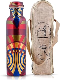 Photo 1 of ***BOTTLE ONLY NO CASE***Hammered Copper Bottle 34oz, Leakproof Ayurvedic Copper Vessel for Yoga, Gym, Sports, Travel & Daily Use & bottle is bent.