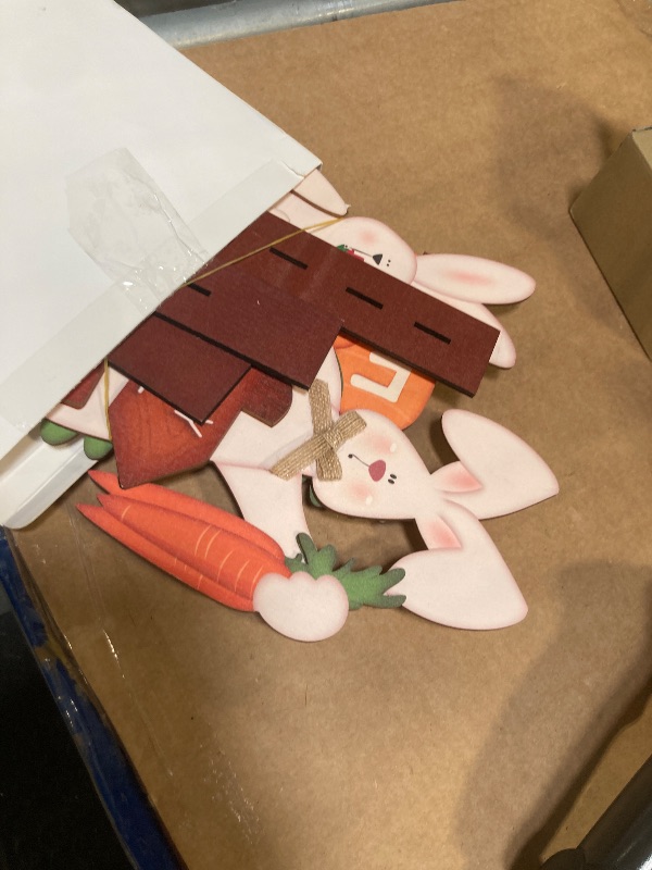 Photo 1 of 3Pcs Easter Wooden Table Sign Easter Bunny Decorations for Home Egg Hunt Tabletop Centerpiece Easter Eggs Carrot Rustic Farmhouse Decor