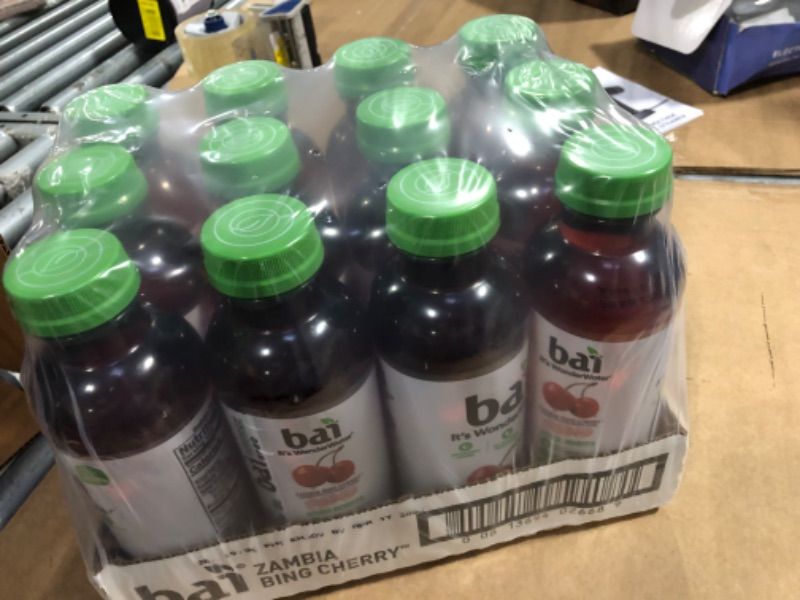 Photo 1 of ** BBD 04/16/2025** Bai Antioxidant Infused Water Beverage, Zambia Bing Cherry, with Vitamin C and No Artificial Sweeteners, 18 Fluid Ounce Bottle, 12 Pack
