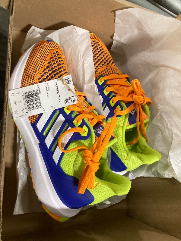 Photo 1 of adidas UBounce DNA Sneaker, Crew Orange/White/Solar Slime, 6.5 US Unisex Big Kid