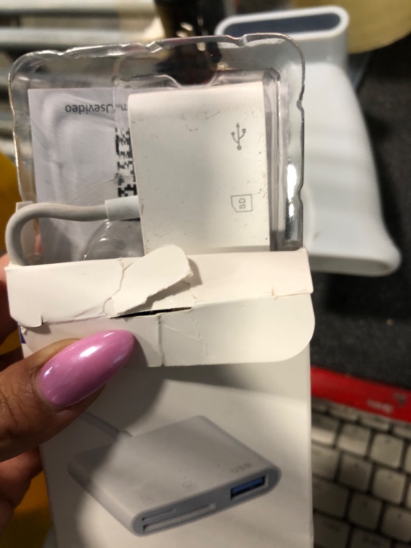 Photo 1 of SD Card Reader for iPhone iPad, Micro SD Card Reader Memory Card Reader with USB Adapter Plug and Play Trail Game Camera Card Viewer Supports SD and TF Card No App Required