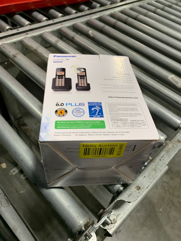 Photo 1 of Panasonic Expandable Cordless Phone System with Amber Backlit Display – 2 Handsets – KX-TGC352B (Black)