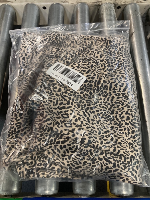 Photo 1 of Anoumcy Leopard Pants Women Baggy Sweatpants Casual Fall Winter Cheetah Print Lounge Pants Trousers with Pockets Khaki XL