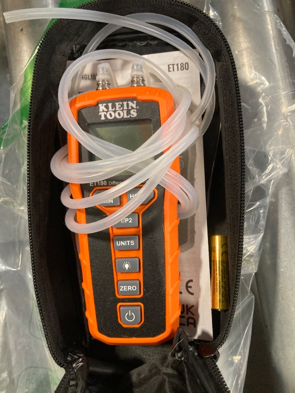 Photo 1 of Klein Tools Digital Manometer HVAC Pressure Tester, Dual-Port,