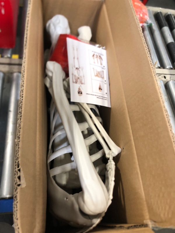 Photo 1 of 5.4 feet / 165 cm Halloween Skeleton, Full-Body Realistic Pirate Skeleton with LED Light-up Eyes, Movable Joints, Suitable for Indoor and Outdoor Halloween Props Decoration.
