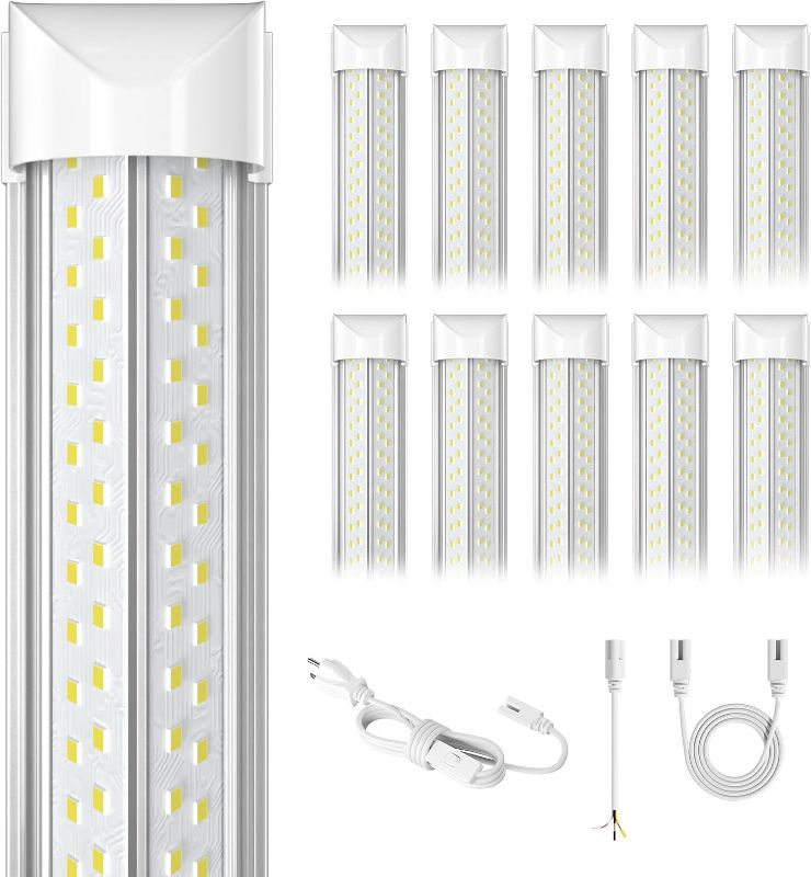 Photo 1 of 8ft Led Shop Light, Super Bright 100w 5000k 15000lm 8' Led Shop Lights 8ft, Linkable 96" 8 Foot Shop Light 8 Ft for Garage Warehouse Factory Barn Garage 10pack