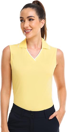 Photo 1 of ** PINK*
Hiverlay Women's Sleeveless Polo Golf Shirts Quick Dry UPF 50+ V-Neck with Collar Lightweight Tennis Workout Tank Tops Pink m