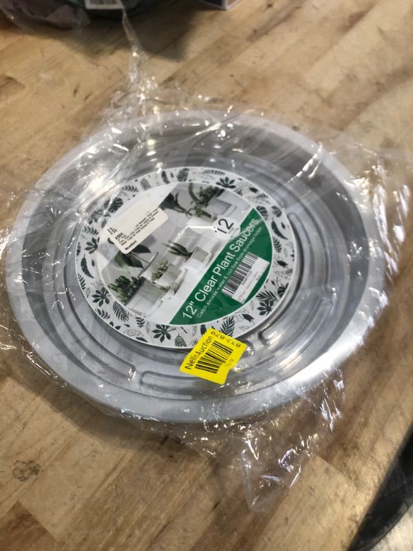 Photo 1 of 12" Clear Plastic Plant Saucers, Plant Trays for Pots, Plant Drip Trays for Indoor & Outdoor, Water Trays for Pots Plants(12 Pack)
