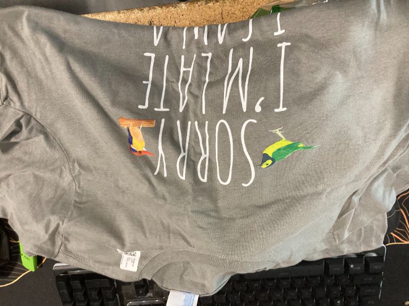 Photo 1 of  grey Sorry I'M Late I Saw A Bird Cute Bird Lover Birding T-Shirt, GREY