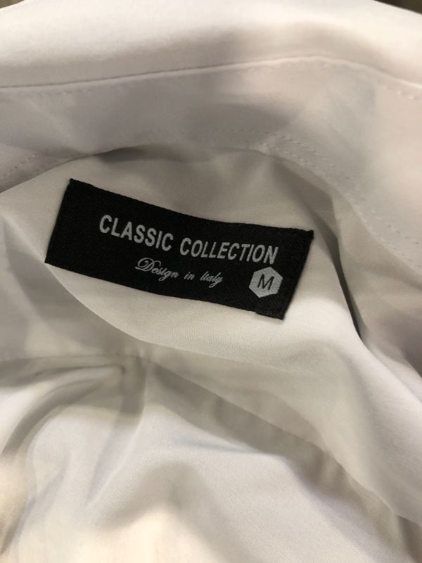 Photo 1 of ***MEDIUM SIZE*** Classic Collection Mens Dress Shirt Henley Medium Casual Tab Sleeve Cotton Linen
